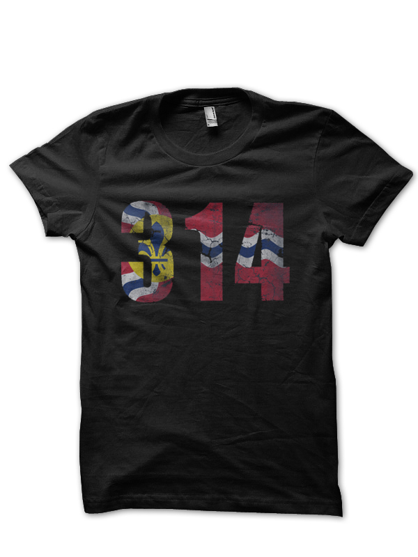 314 St Louis Flag Missouri Half Sleeve T-Shirt - Image 2