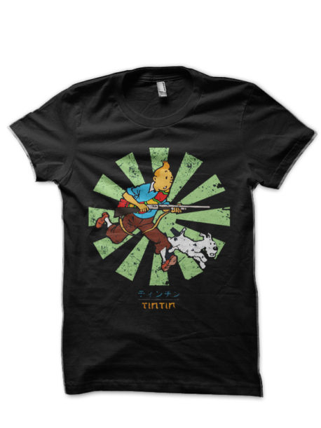 Tintin Black Half Sleeve T-Shirt