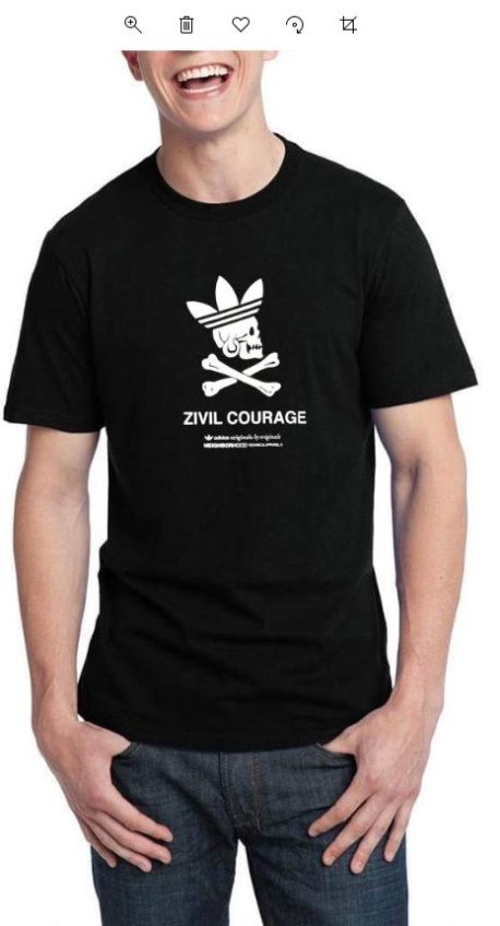 Zivil Courage Half Sleeve Black T-Shirt