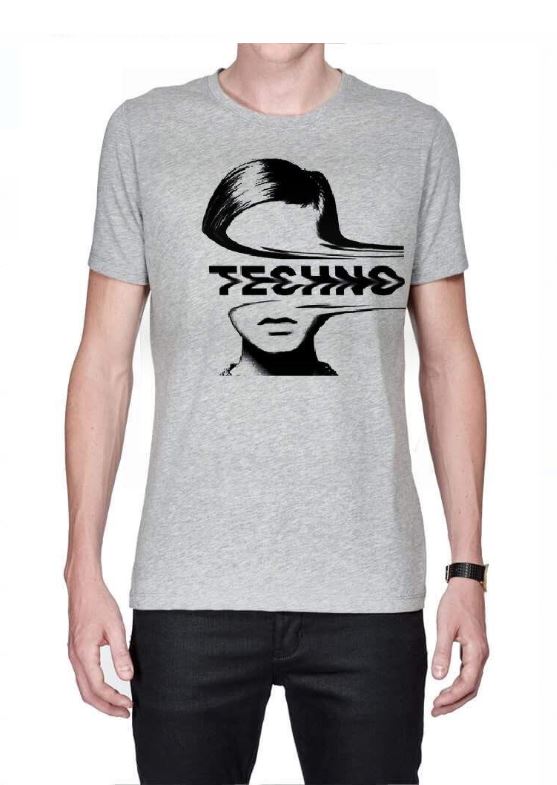 Techno Half Sleeve Grey Melange T-Shirt
