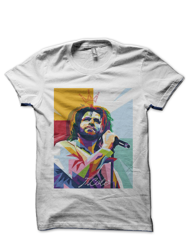 J. Cole White Half Sleeve T-Shirt