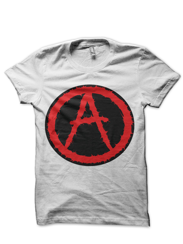 Red Anarchy Symbol Black T-Shirt