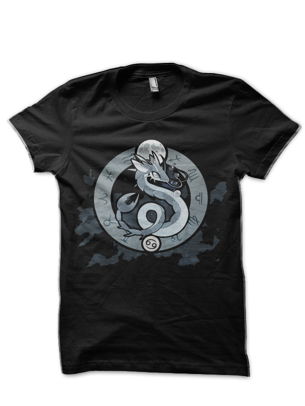 Zodiac Dragons: Cancer Black T-Shirt