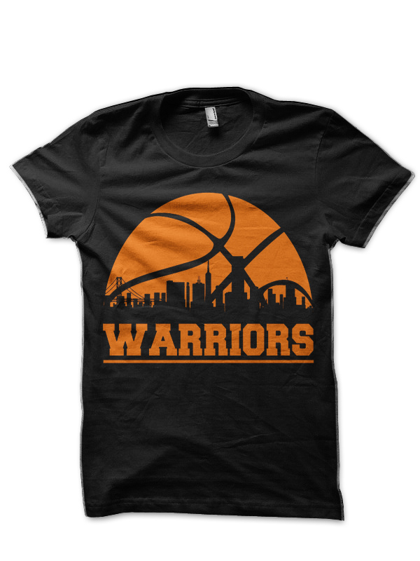 Warriors Basketball, Brooklyn Skyline Black T-Shirt