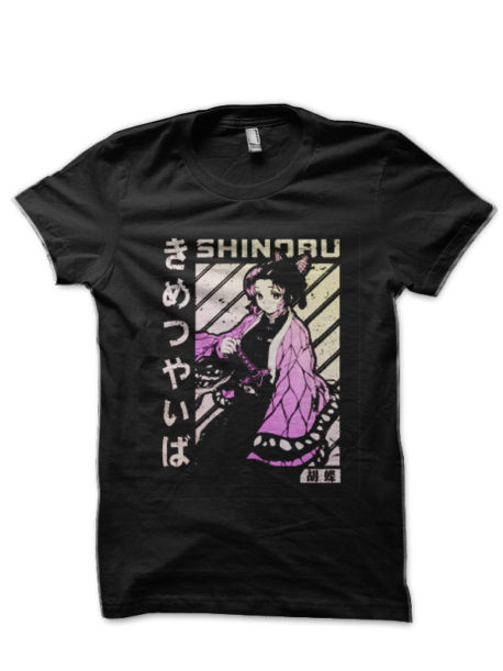 Kimetsu no Yaiba, Shinobu kocho v1 Black T-Shirt