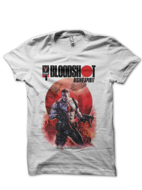 Bloodshot Half Sleeve White T-Shirt
