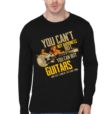 You Can't Buy Happiness But You Can Buy Guitars Black T-Shirt