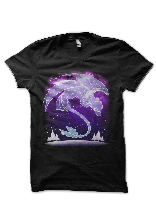 Starry Light Sky Black T-Shirt