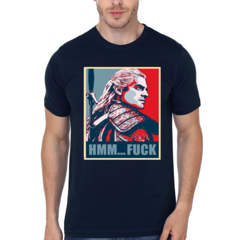 Hmm... F*ck! - Geralt of Rivia Navy Blue T-Shirt