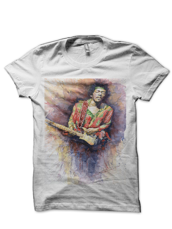 Jimi Hendrix Half White Sleeve T-Shirt