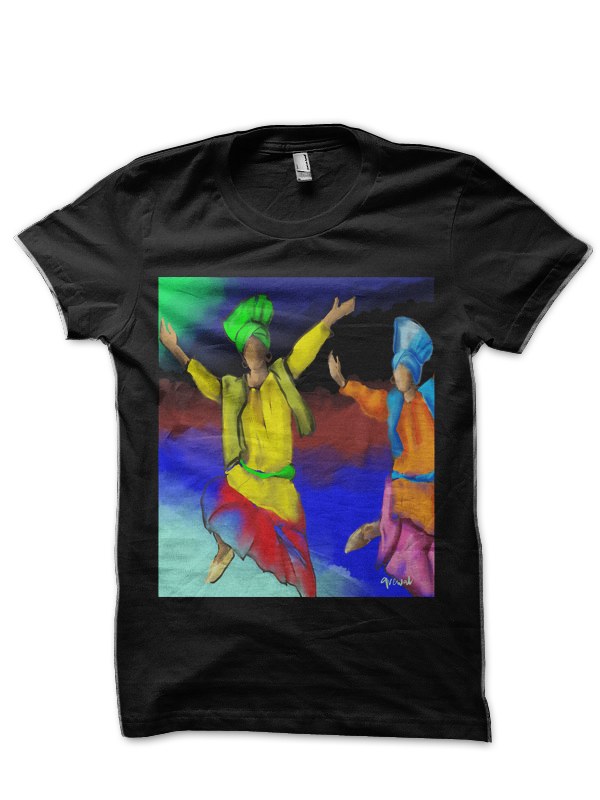 Bhangra Dancers Black T-Shirt