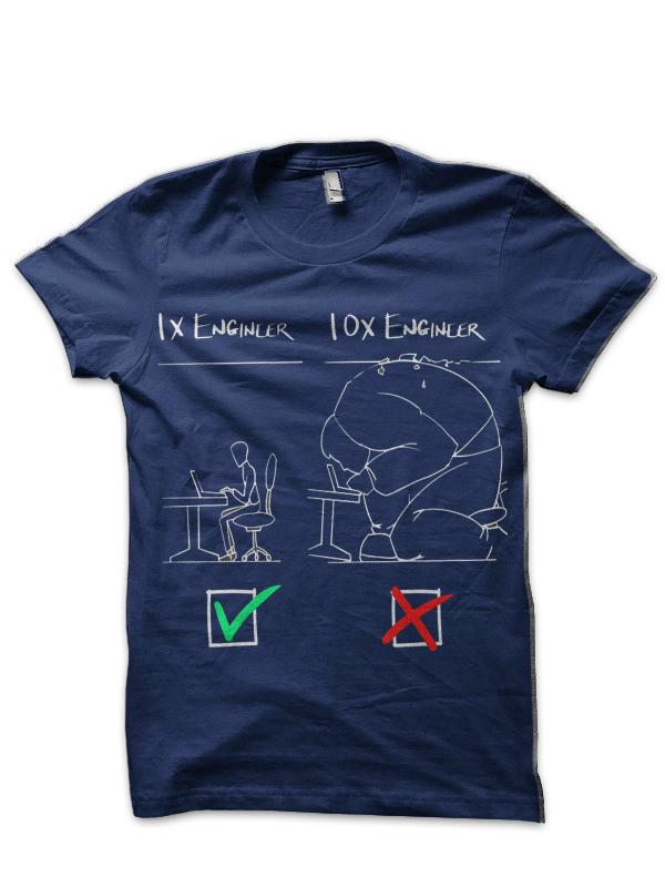 1x vs 10x Engineers-Programming T-Shirt - Image 3