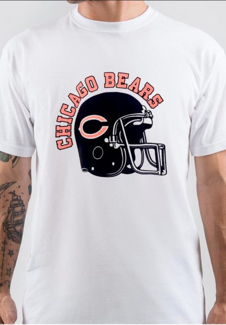 Chicago Bears Half Sleeve White T-Shirt