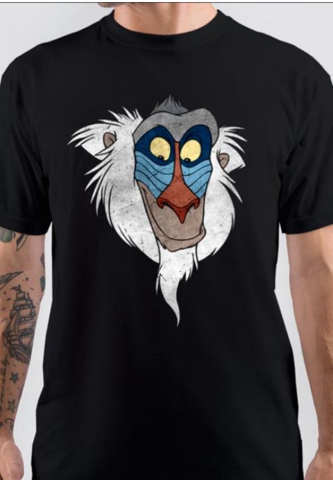 Lion king Rafiki Half Sleeve Black T-Shirt
