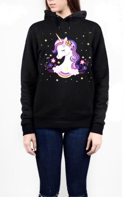 Unicorn Black Hoodie