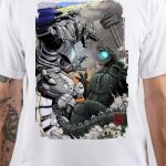 Mechagodzilla Vs Godzilla White T-Shirt