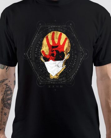 Official Five Finger Death Punch 'Knuckles' Logo T-Shirt - Men's Black Band Tee, Unisex Sizing, Soft Cotton