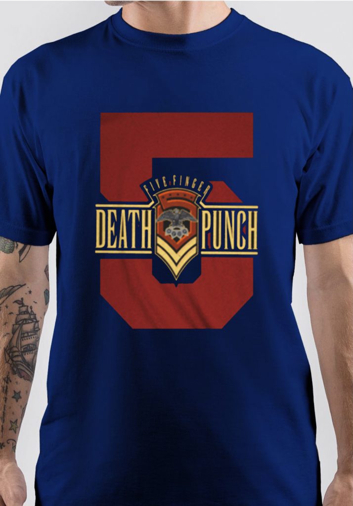 Five Finger Death Punch Locked & Loaded Official Band Logo T-Shirt - Men's Black 100% Cotton Tee