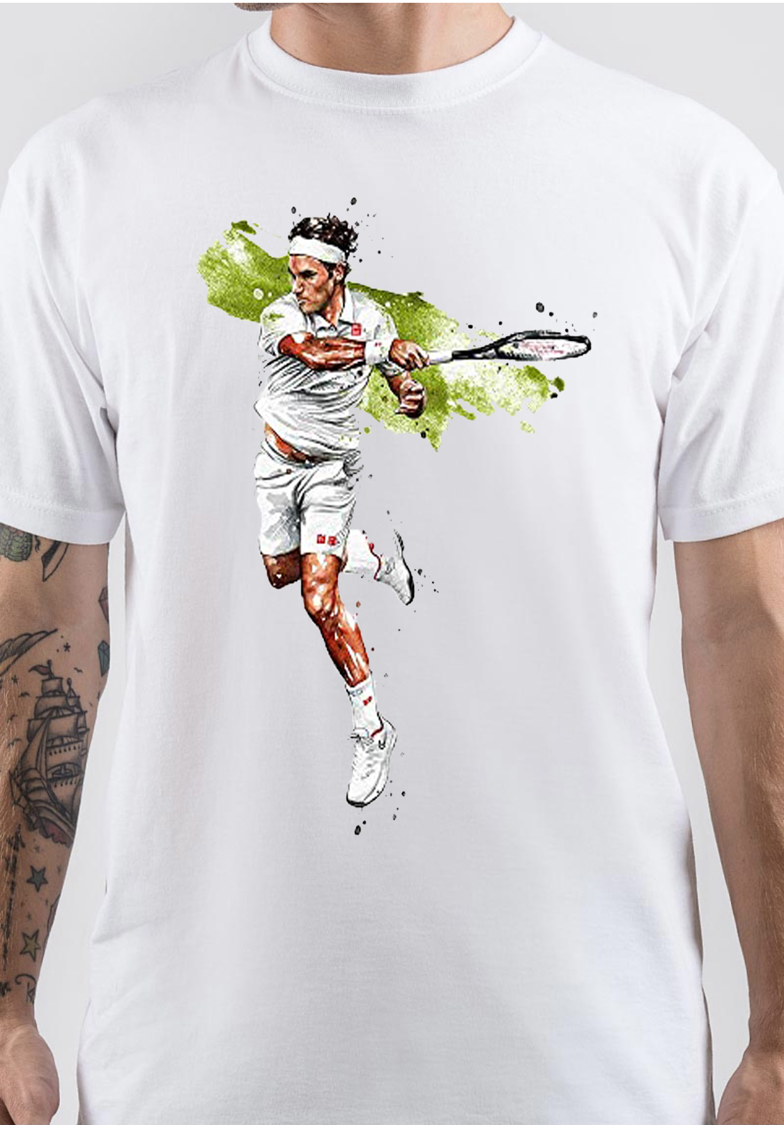 Roger Federer Wimbledon White T-Shirt Swag Shirts