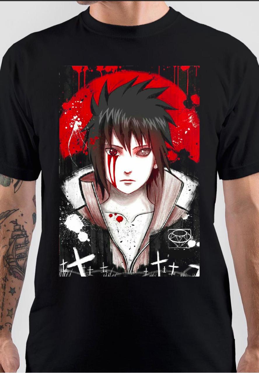 Sasuke Anime Black T-Shirt - Swag Shirts