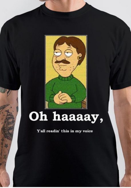 Oh Haaaay, Y'all Reading This In My Voice Half Sleeve Black T-Shirt