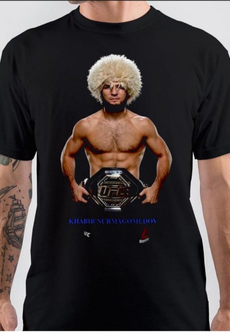 Khabib Nurmagomedov Half Sleeve Black T-Shirt