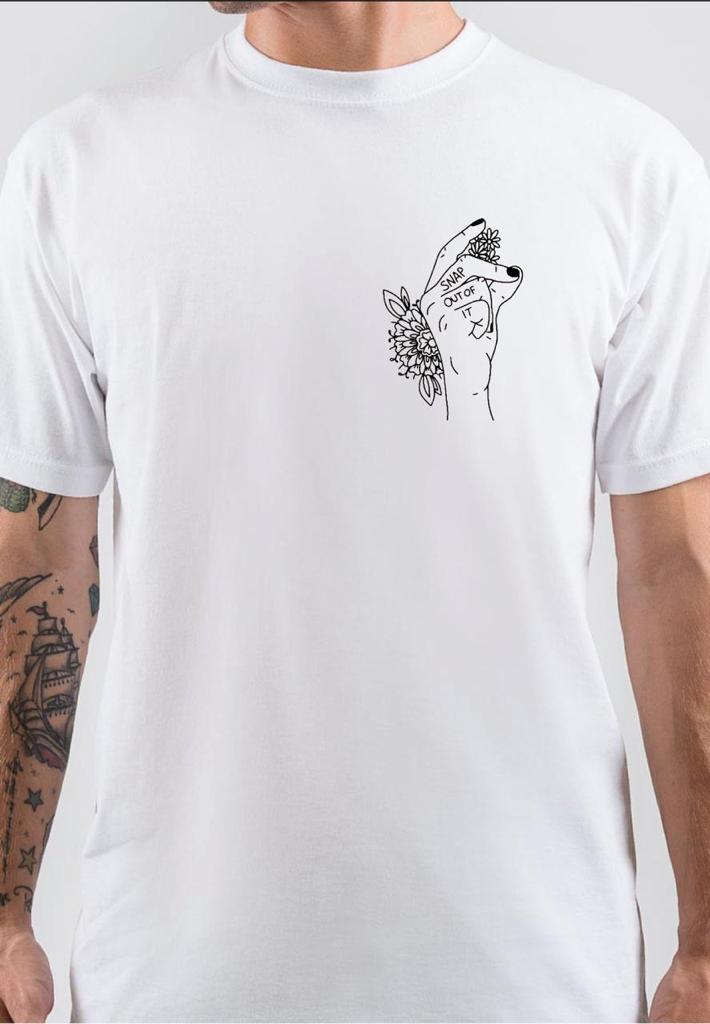Snap Out Of It Half Sleeve White T-Shirt