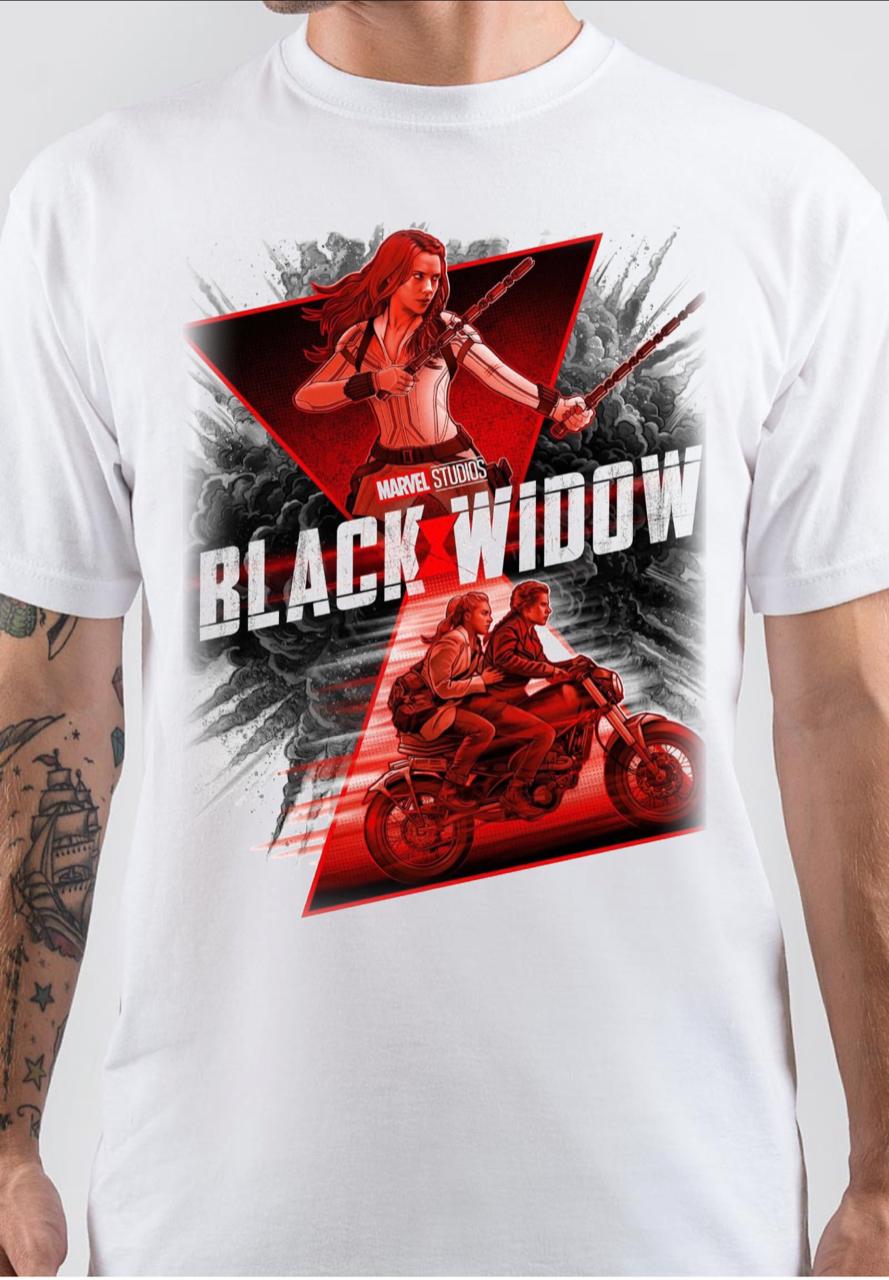 Black Widow White T-Shirt | Swag Shirts