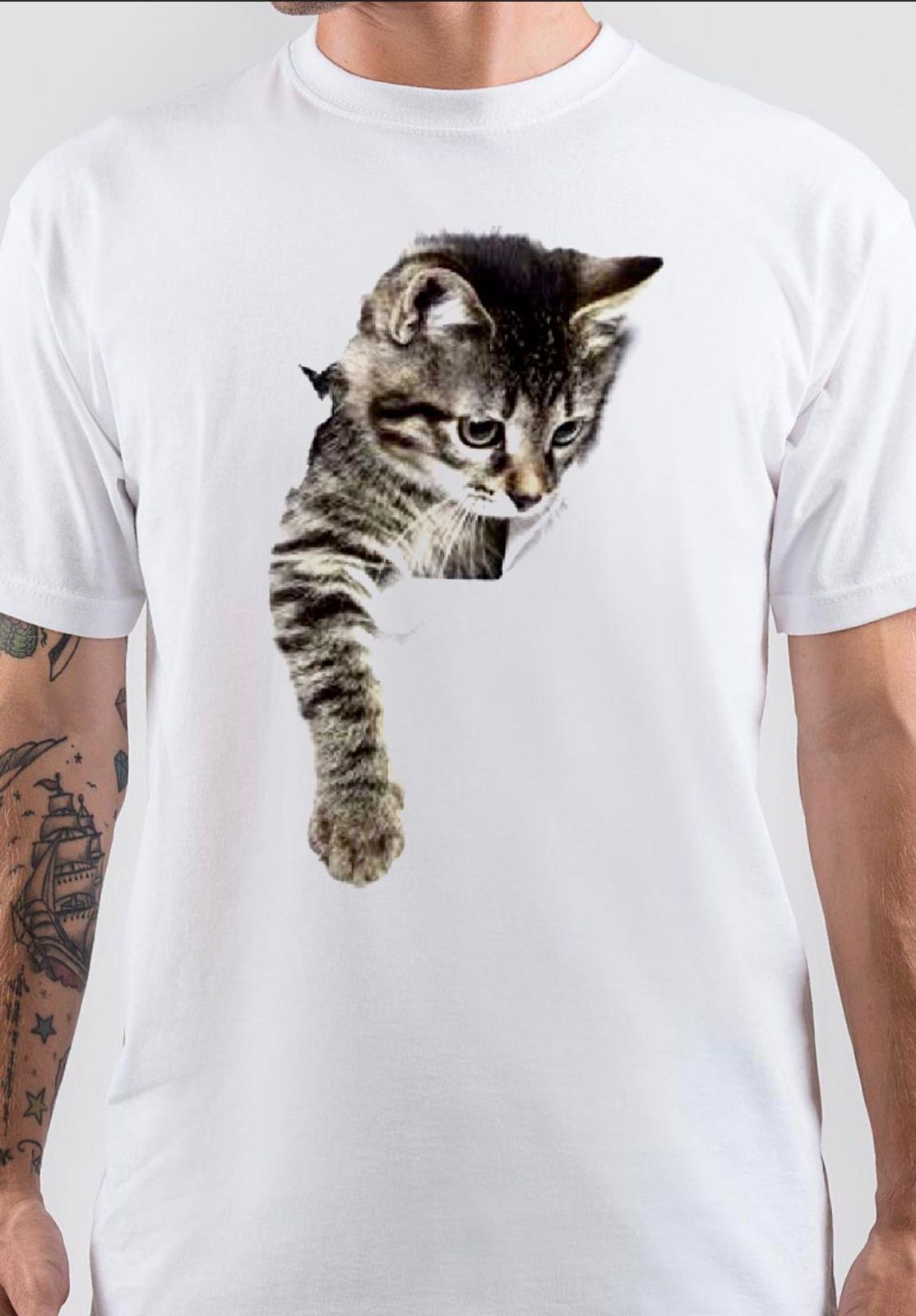 Cat White T-Shirt - Swag Shirts
