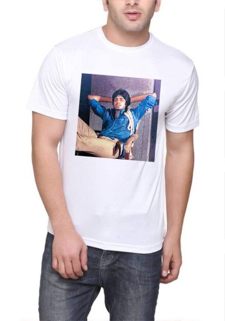 Amitabh Bachchan Half Sleeve White T-Shirt