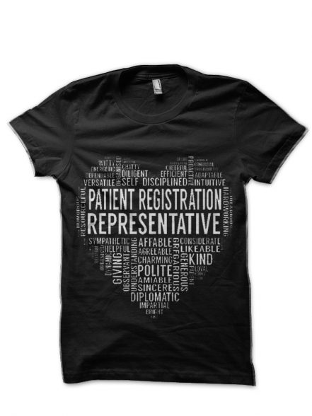 Patient Registration Representative Heart Black T-Shirt