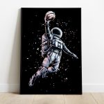 Astronaut Basketball Space Poster