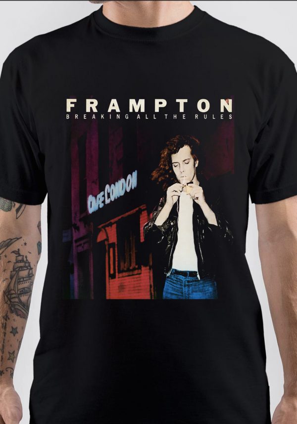 T-shirt Peter Frampton Signé - Taille S à 5XL - Noir - Neuf Avec étiquettes - Modèle UR147