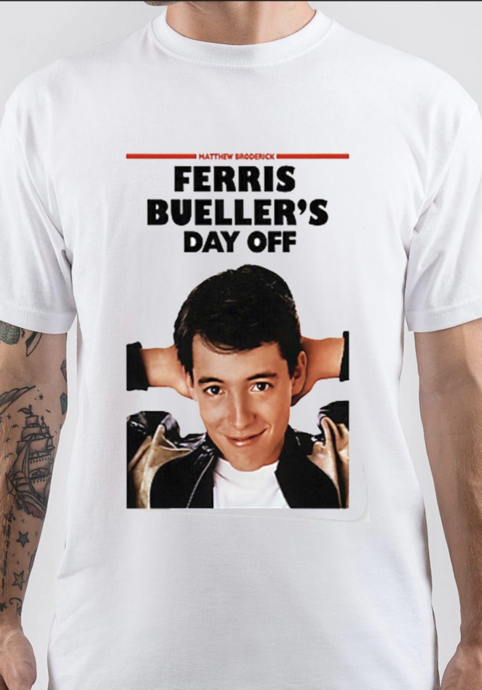 T-shirt "Ferris Bueller's Day Off" Avec Graphique Save Ferris - Couleur Gris Bruyère - Neuf Avec étiquette