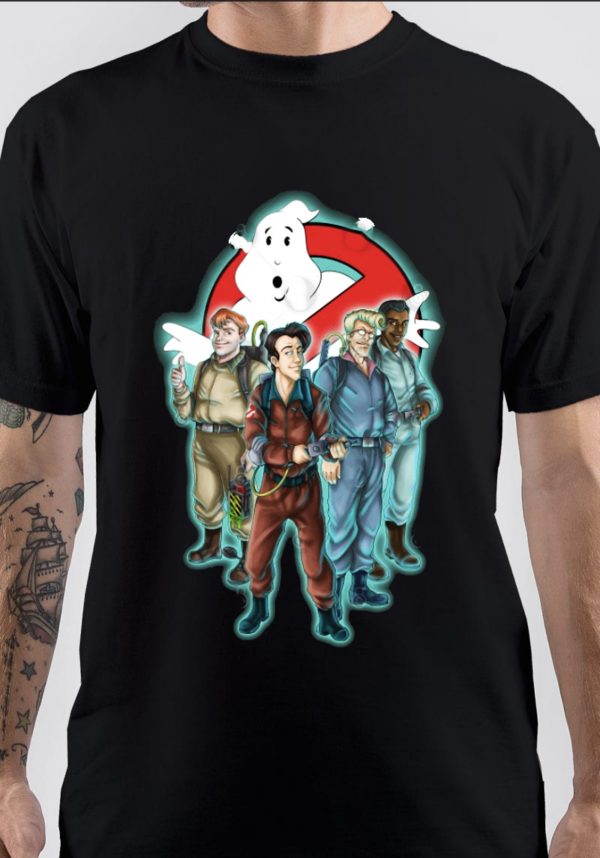 T-shirt Officiel Ghostbusters 100% Coton – Taille M, Noir, Marque Gildan