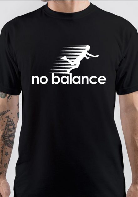 No Balance white logo Black T-Shirt
