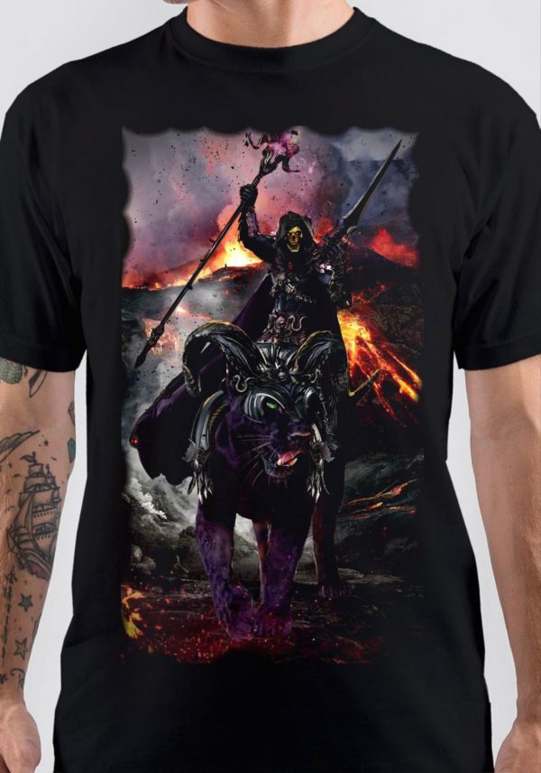 He-Man T-Shirt - Skeletor Throne Logo Official Mens Graphic Tee, Black, Size M - View #4