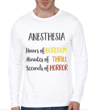 Anesthesia Full Sleeve White T-Shirt
