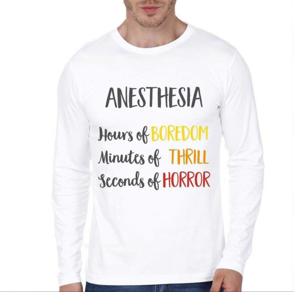 Anesthesia Full Sleeve White T-Shirt