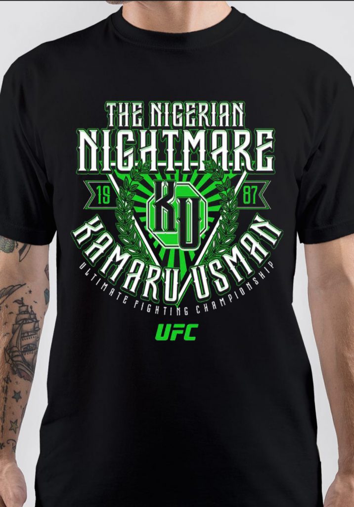 UFC Kamaru Usman "The Nigerian Nightmare" Stance T-Shirt - Officially Licensed - View #6