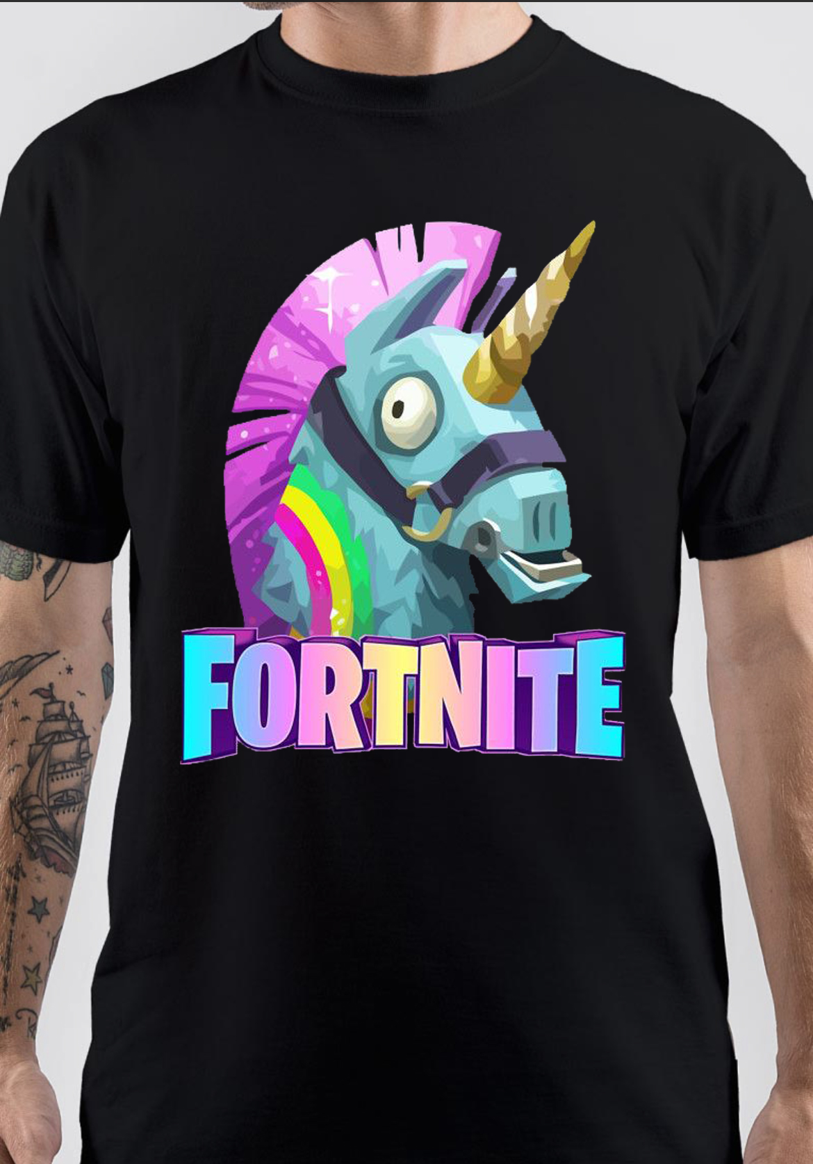 Fortnite Pure Cotton Short Sleeved T-Shirt In Black - Groceries