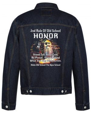 2nd Rule Of Old School Honor Biker Denim Jacket