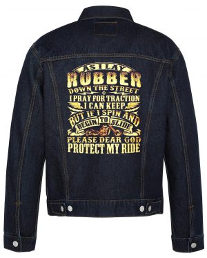 Asilay Rubber Biker Denim Jacket
