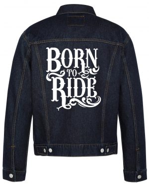 Born To Ride Biker Denim Jacket