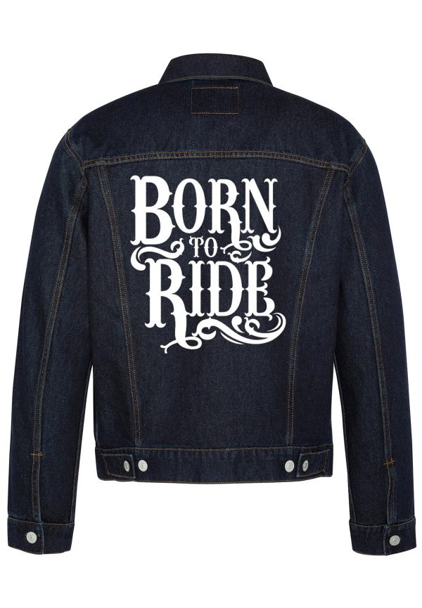 Born To Ride Biker Denim Jacket
