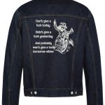 Don't Give A Fuck Today Biker Denim Jacket