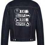 Eat Sleep Ride Repeat Biker Denim Jacket