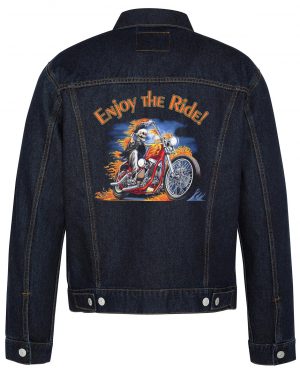 Enjoy The Ride Biker Denim Jacket