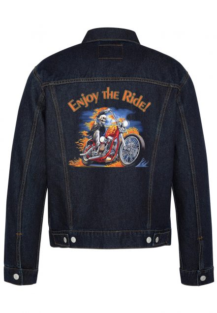 Enjoy The Ride Biker Denim Jacket