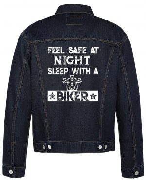 Feel Safe At Night Biker Denim Jacket